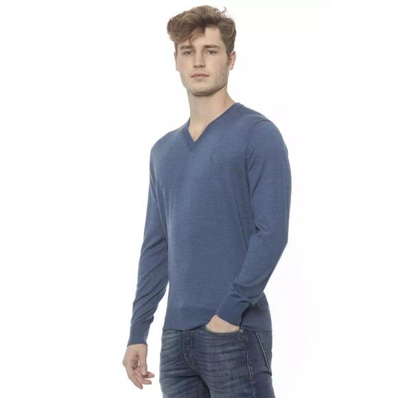 Billionaire Italian Couture Blue Cashmere Men's Sweater - Picture 2 of 4